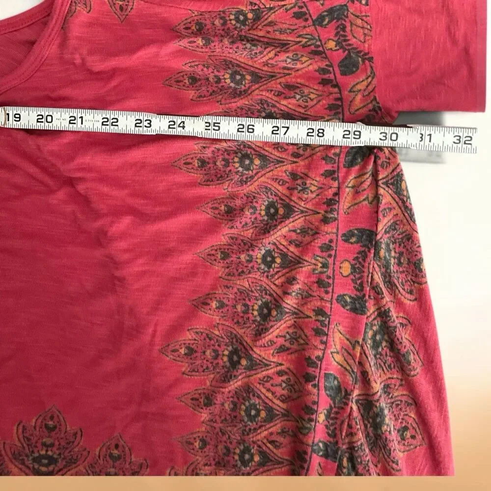 Boho Fairy Grunge Drapey Handkerchief Tunic Free People Pick Me Up Red Tee XS